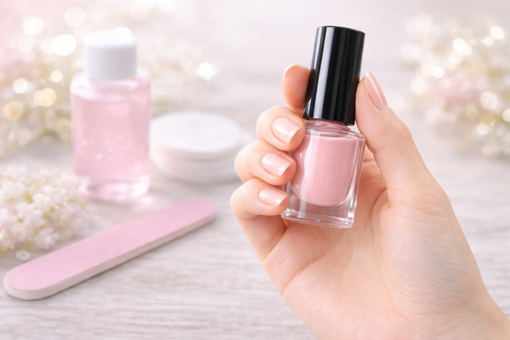 マニキュアを持っている風景